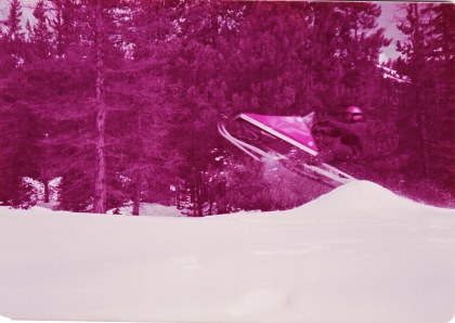 Cabin and Snowmobiles