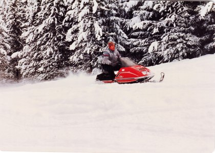 Cabin and Snowmobiles